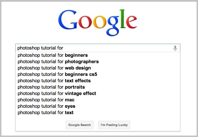 How google suggest autocomplete shows query suggestions